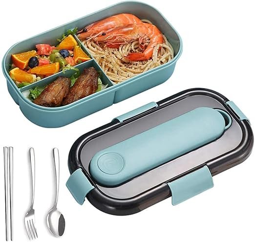 61VZrVu4veS._AC_SX522_ Lunch Box with 3 Compartments - Image 1
