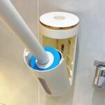 Toilet Brush with Long Handle, Wall-Mounted, Disposable Brush