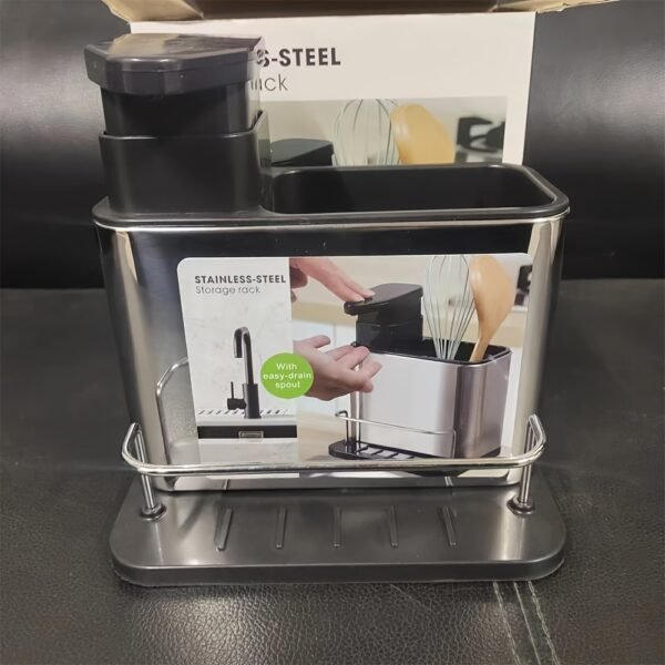 stainless-steel-storage-rack-soap-dispensor-600x600 Stainless Steel Storage Rack - Image 1