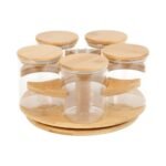 Rotating Spice Jar Set with Wooden Stand - Image 4
