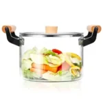 Clear Glass Pot with Wooden Handle - Image 6