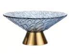 Elegant Glass Fruit Bowl with Gold Base