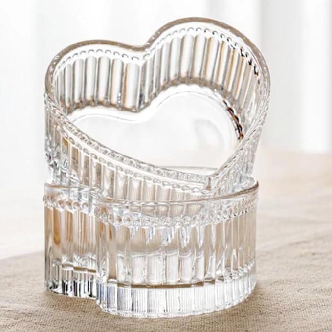 5159rRraVSL Glass Heart-shaped Candy & Dessert Bowl Set of 6 - Image 1
