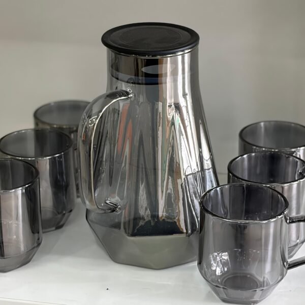 7-Pcs/Set Glass Pitcher with 6 Glasses Tumbler Cups