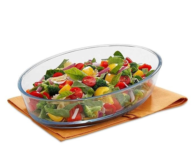 61IWa+6kTJL._SX679_ Minimalist crystal-clear Glass Oval Dish ( 700 ml ) - Image 1