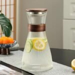 7-Pcs/Set Ribbed Glass with 6 Glasses Airtight Water Jug - Image 3