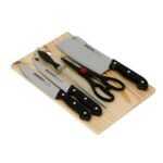 6-Piece Kitchen Knife Set with Wooden Chopping Board - Image 3