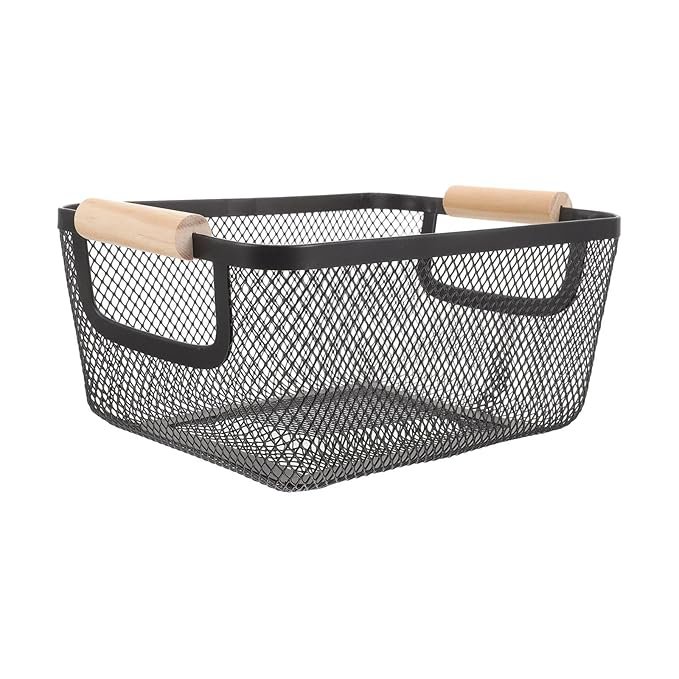 71xSQFlVGbL._SX679_ Storage Basket with Wood Handle - Image 1