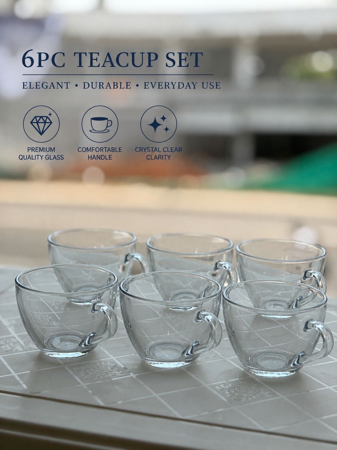 74fe6543-058b-438d-8907-9f5c02c7adfc Reusable Drinking Transparent Glasses (Pack of 6 Pcs) - Image 1