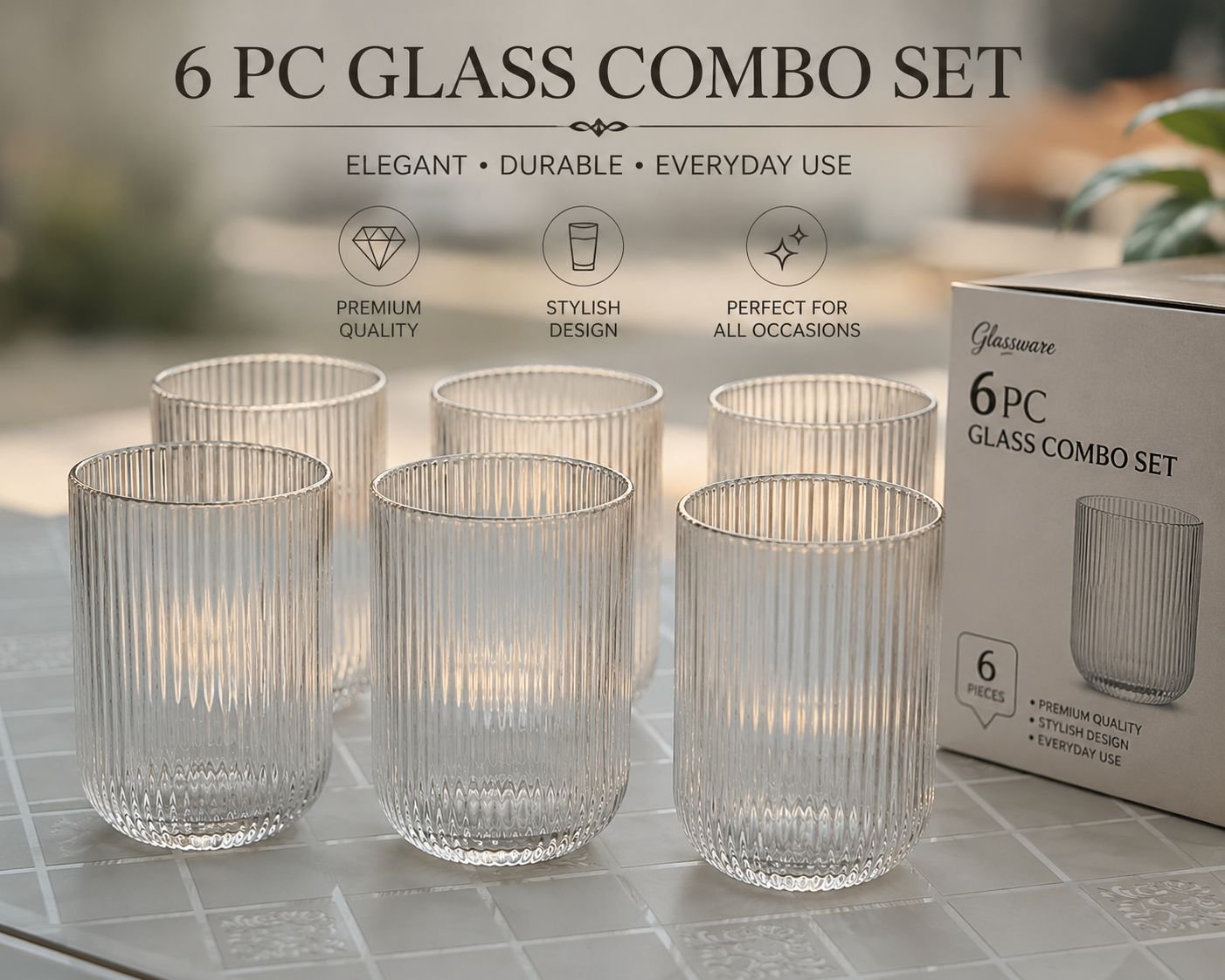 9bb0f1c9-6402-447e-8fc6-36f3cafca879 Crystal Juice Glass Set (270ML_Pack of 6 Pcs) - Image 1
