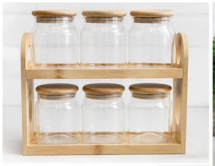 WhatsApp Image 2026-05-02 at 3.20.42 PM Kitchen Glass Jar Set with Wooden Holder - Image 1