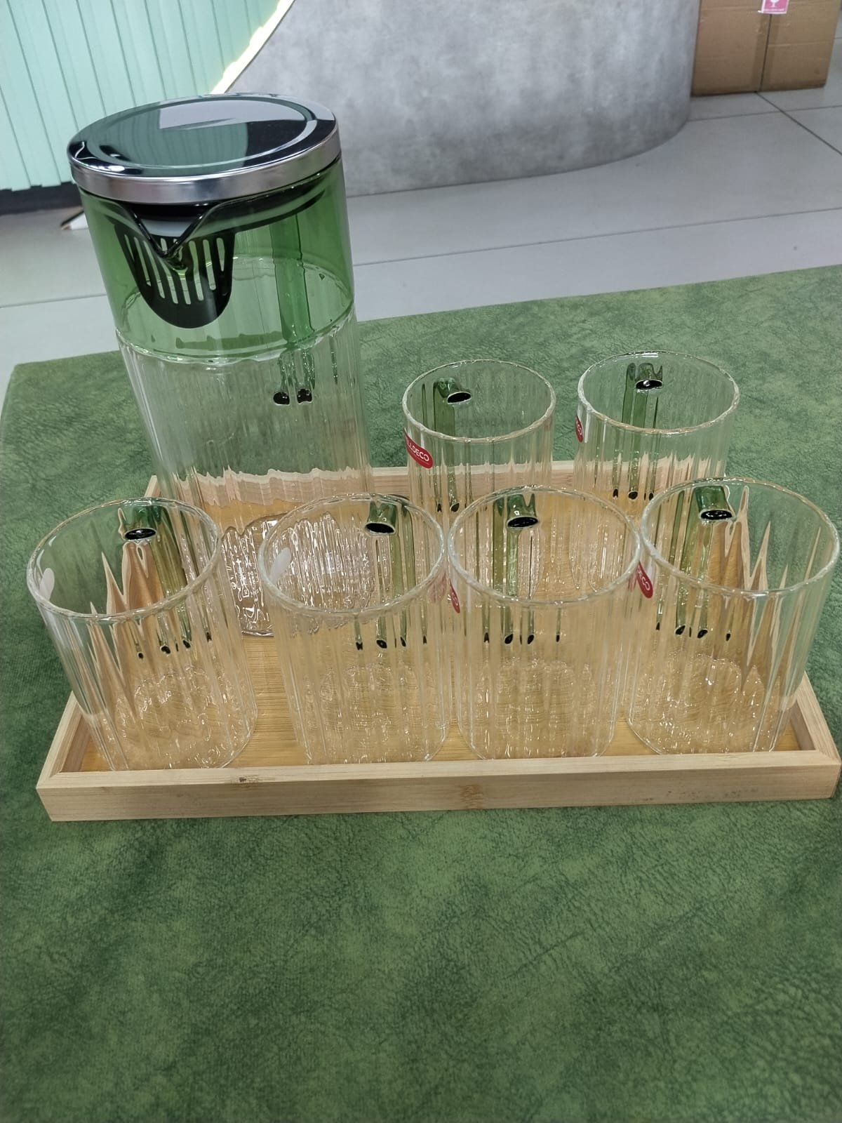 WhatsApp Image 2026-05-02 at 3.55.44 PM Jug with 6 Glasses and Serving Tray Set - Image 1