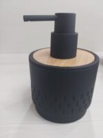 Stylish Soap Dispenser with Wooden Top - Image 4