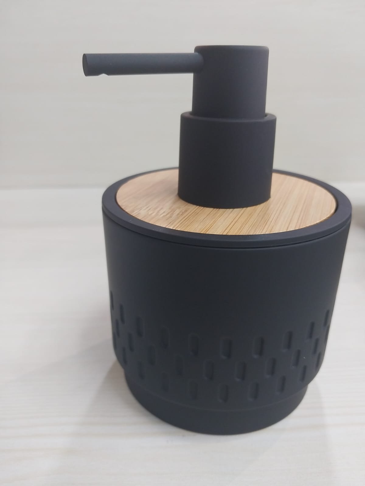WhatsApp Image 2026-05-06 at 1.22.08 PM Stylish Soap Dispenser with Wooden Top - Image 1