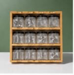 Bamboo Spice Rack 12 Spice Jars Set - Image 5