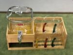 Glass Juice Dispenser with Bamboo Stand and Matching Glasses