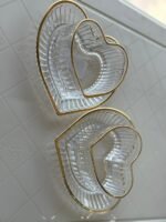 Glass Heart-shaped Candy Bowl & Dish Set (Pack of 6 Pcs)